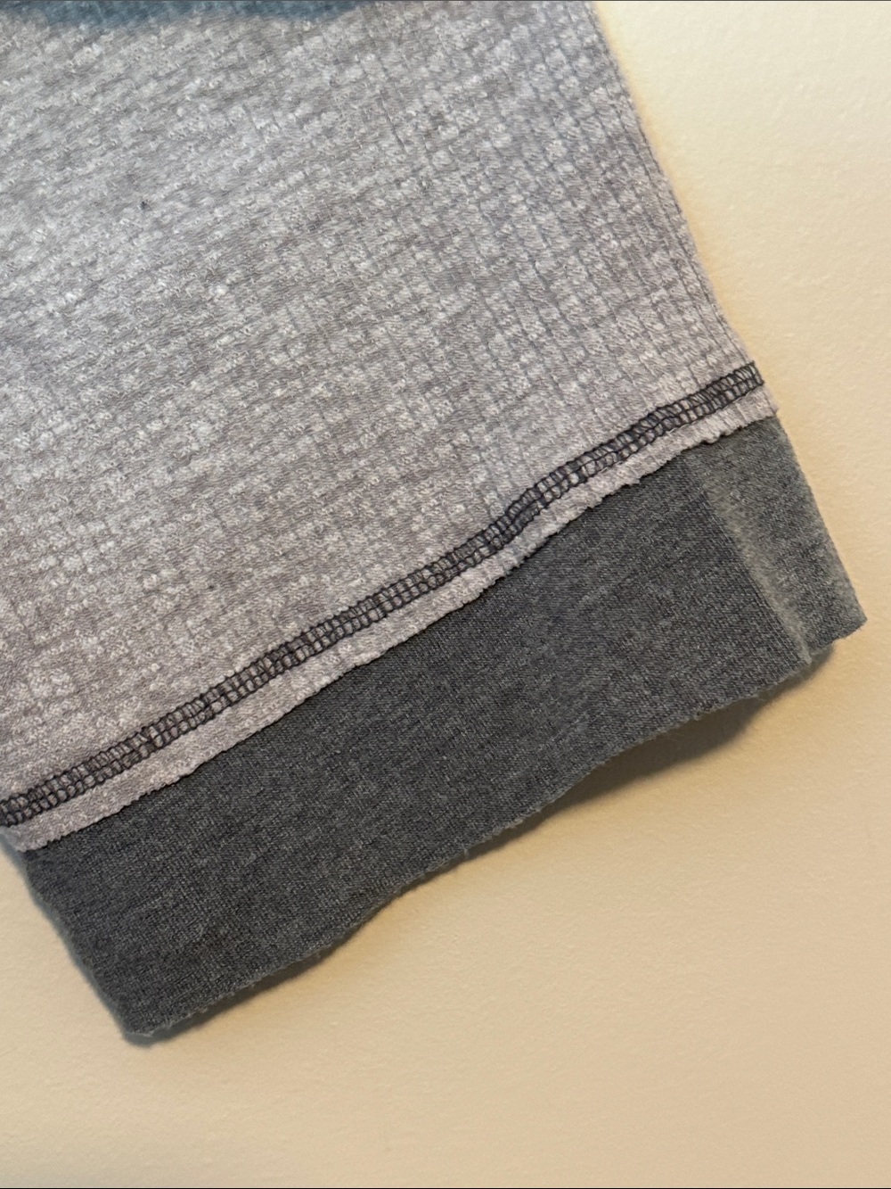 POL Two-Tone Gray Henley Hooded Pullover - Picture 6 of 8